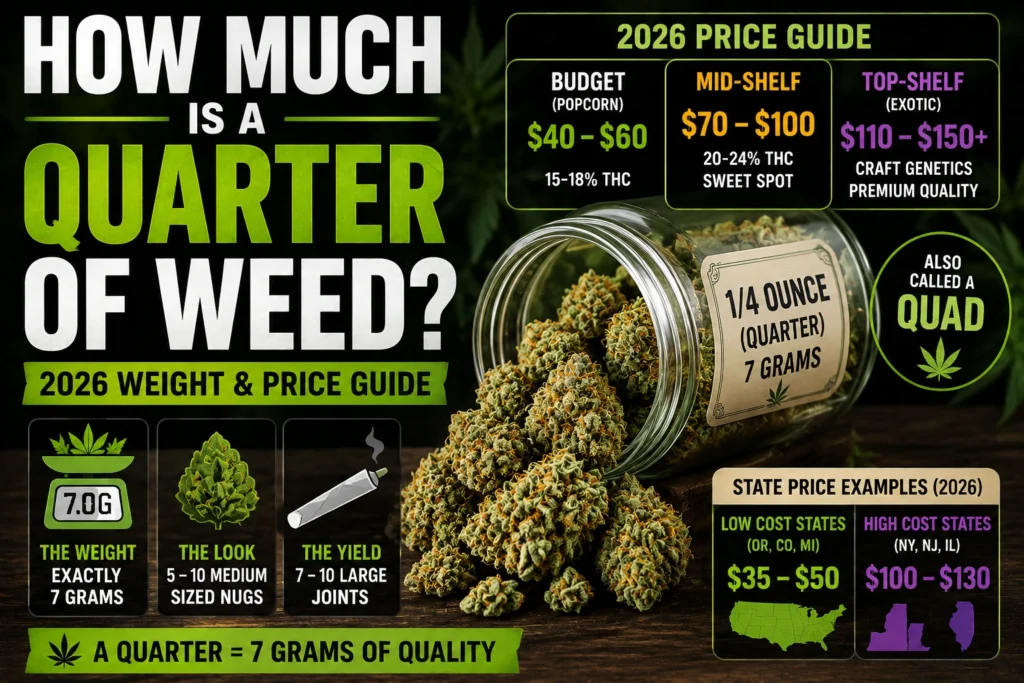 how much is a quarter of weed