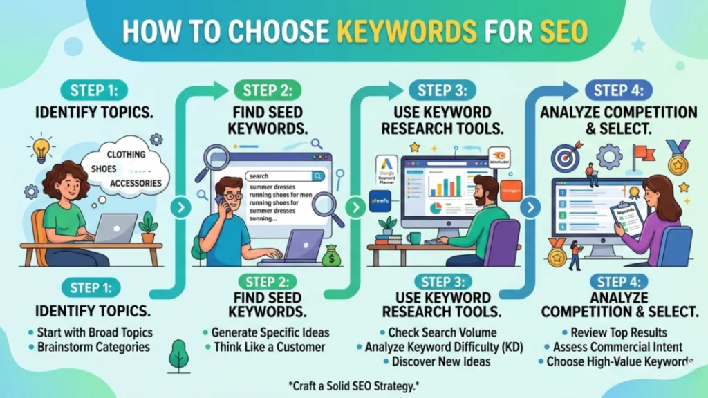 how to choose keywords for seo