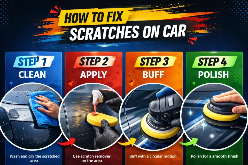 how to fix scratches on car at home