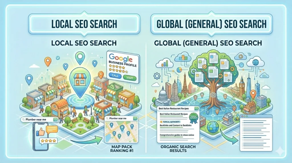 local seo vs global seo